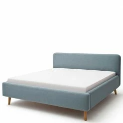 Polsterbett Mit 50cm Komforthöhe - Piotra -Valganios Sales polsterbett mit 50cm komforthoehe webstoff in hellblau piotra 03