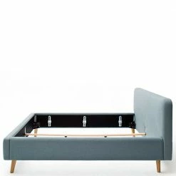 Polsterbett Mit 50cm Komforthöhe - Piotra -Valganios Sales polsterbett mit 50cm komforthoehe webstoff in hellblau piotra 04