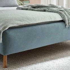 Polsterbett Mit 50cm Komforthöhe - Piotra -Valganios Sales polsterbett mit 50cm komforthoehe webstoff in hellblau piotra 05