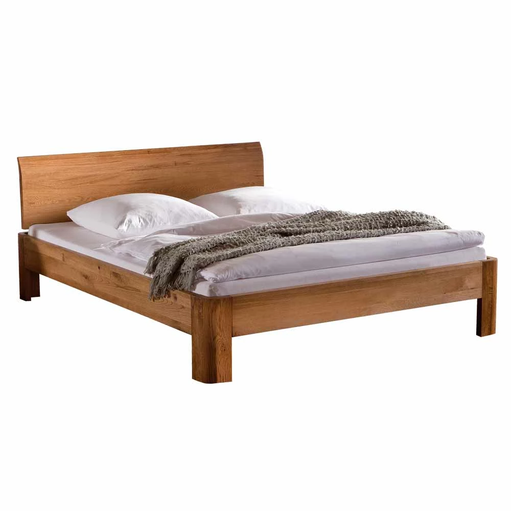 Robustes Eiche Massivholzbett Mora mit gebogenem Kopfteil Robustes Eiche Massivholzbett Mora Mit Gebogenem Kopfteil -Valganios Sales robustes eiche massivholzbett mit gebogenem kopfteil mora f