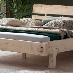 Rustikales Balkenbett Aus Fichte Massivholz - Basel -Valganios Sales rustikales balkenbett aus fichte massivholz naturbelassen 4 groessen basel 02