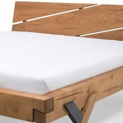 Rustikales Design Holzbett Aus Fichte Massivholz - Barria -Valganios Sales rustikales design holzbett aus fichte massivholz mit antik finish barria 04