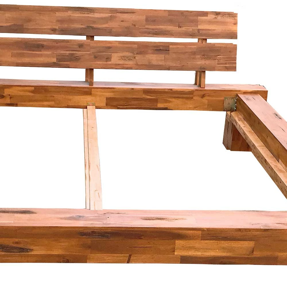 Rustikales Holz Bettgestell aus Balken Akazie - Telik Rustikales Holz Bettgestell Aus Balken Akazie - Telik -Valganios Sales rustikales holz bettgestell aus balken akazie mit antik finish telik 04