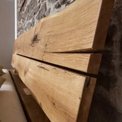 Rustikales Holzbett Mit Kopfteil Baumkante - Satton -Valganios Sales rustikales holzbett mit kopfteil baumkante balken aufbau satton 04