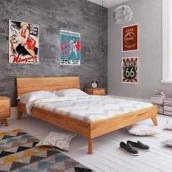 Schlichtes Holz Bett In Überlänge 220cm - Junola -Valganios Sales schlichtes holz bett in ueberlaenge 220cm aus kernbuche viele groessen junola 02