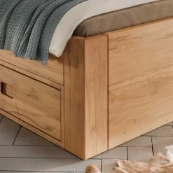 Schubkasten-Doppelbett Aus Holz - Rudacia (dreiteilig) -Valganios Sales schubkasten doppelbett aus holz kernbuche inkl 2 nachttische rudacia 06