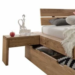 Schubkastenbett Aus Wildeiche Balken Twinn Mit 2 Nachttischen (dreiteilig) -Valganios Sales schubkastenbett aus wildeiche balken mit 2 nachttischen twinn 03
