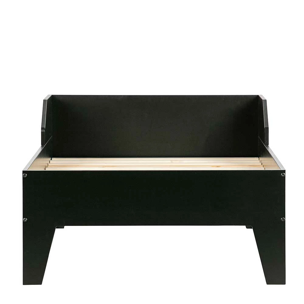 Schwarzes Holzbett aus Kiefer massiv - Ilvessino Schwarzes Holzbett Aus Kiefer Massiv - Ilvessino -Valganios Sales schwarzes holzbett aus kiefer massiv 94x59x204 niedriges kopfteil ilvessino 04