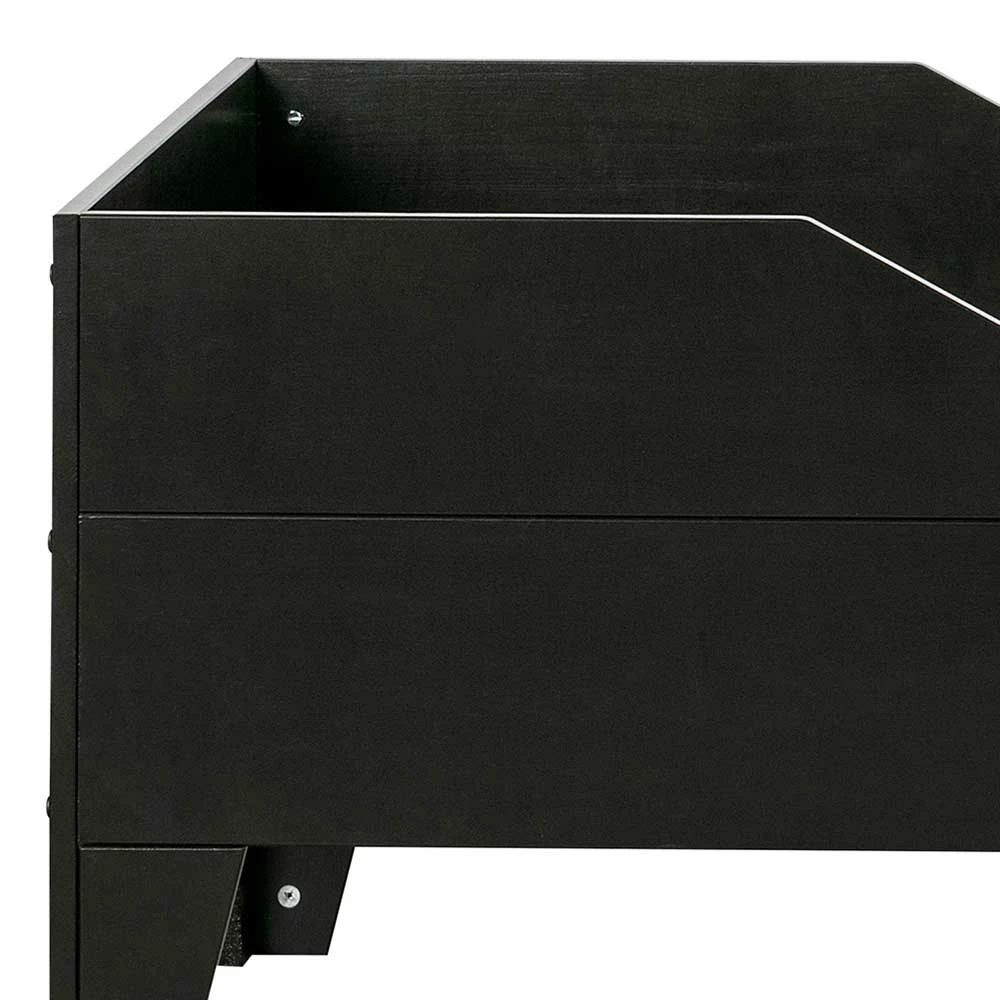 Schwarzes Holzbett aus Kiefer massiv - Ilvessino Schwarzes Holzbett Aus Kiefer Massiv - Ilvessino -Valganios Sales schwarzes holzbett aus kiefer massiv 94x59x204 niedriges kopfteil ilvessino 05