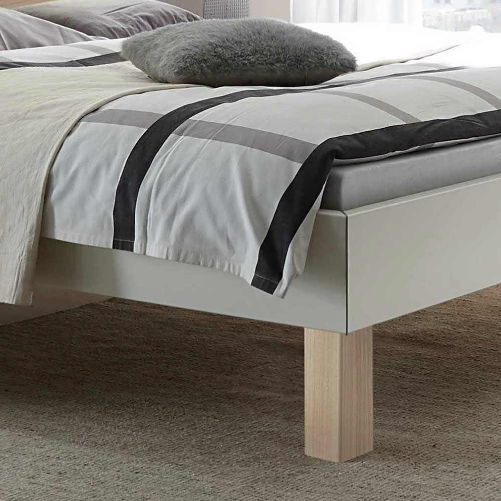 Set Bettgestell mit Nachtkommoden - Gregoriano (dreiteilig) Set Bettgestell Mit Nachtkommoden - Gregoriano (dreiteilig) -Valganios Sales set bettgestell mit nachtkommoden in weiss dekor esche hell gregoriano 02