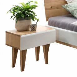 Set Doppelbett In Weiß & Wildeiche - Inrova (dreiteilig) -Valganios Sales set doppelbett in weiss wildeiche mit nachtkommoden inrova 02