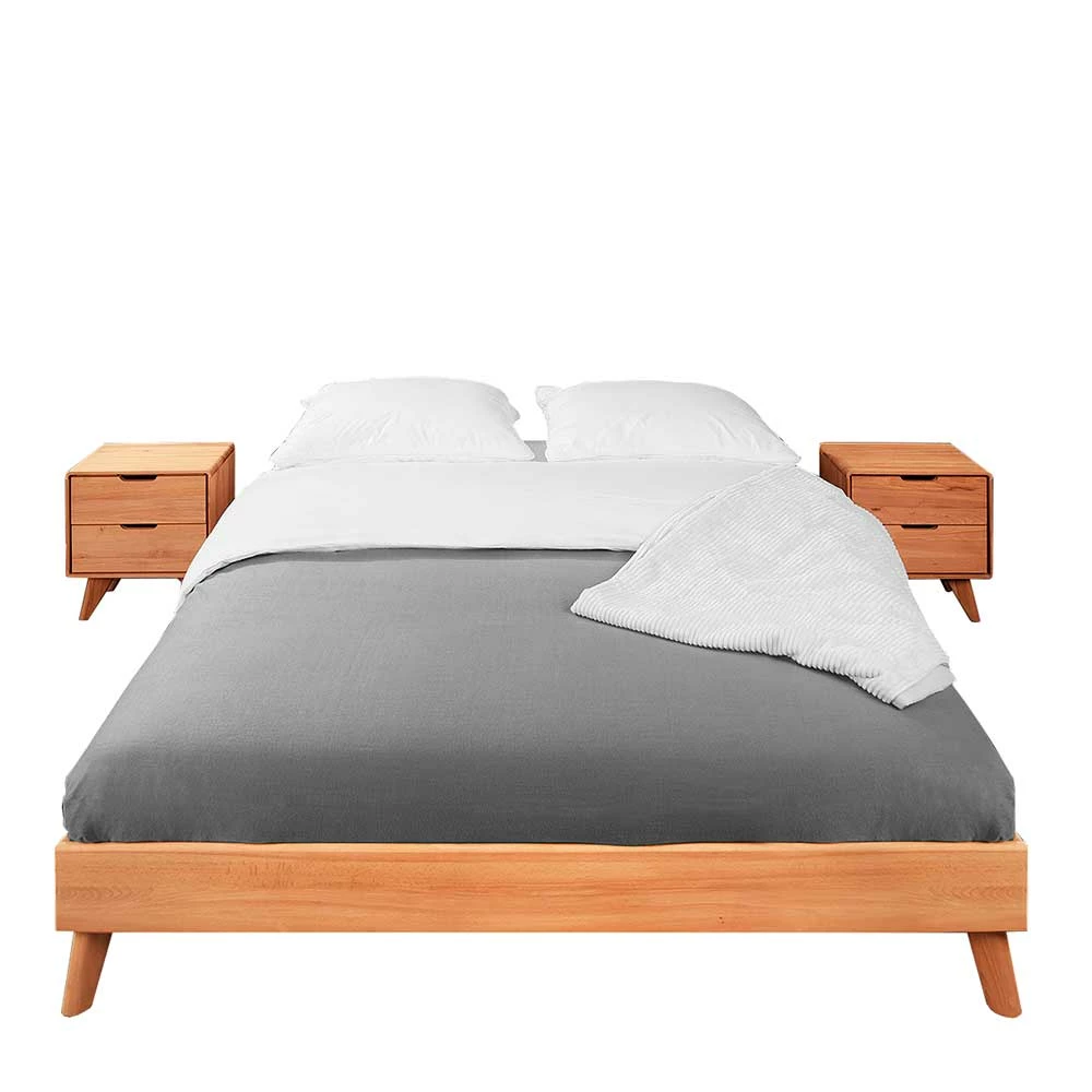 Set Doppelbett & Nachtkommoden - Junola I (dreiteilig) Set Doppelbett & Nachtkommoden - Junola I (dreiteilig) -Valganios Sales set doppelbett nachtkommoden aus kernbuche ueberlaenge 210cm junola i f