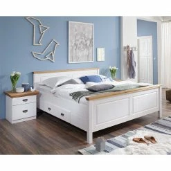 Set Landhausbett & Nachtschränke - Sibiuta (dreiteilig) 4 Set Landhausbett & Nachtschränke - Sibiuta (dreiteilig) -Valganios Sales set landhausbett nachtschraenke aus kiefer teilmassiv sibiuta 02