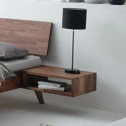 Set Nussbaum Bett & Nachttische - Paro (dreiteilig) -Valganios Sales set nussbaum bett nachttische in 3 doppelbett groessen paro 02