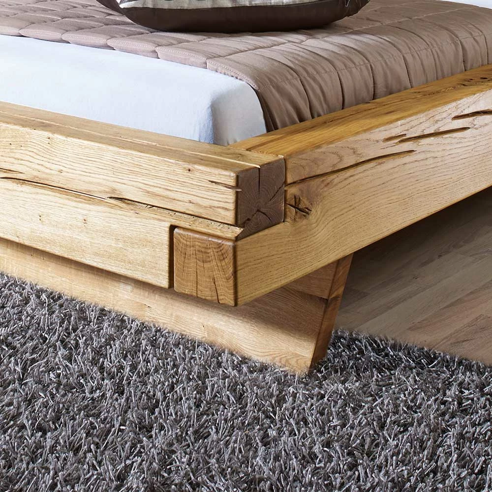 Set Wildeiche-Bett & Nachtkonsolen - Satton (dreiteilig) Set Wildeiche-Bett & Nachtkonsolen - Satton (dreiteilig) -Valganios Sales set wildeiche bett nachtkonsolen optional mit bettkasten satton 04