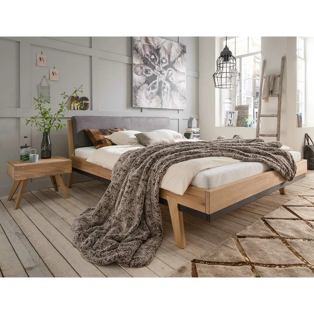 Set Wildeiche Bett & Nachttische - Elscura (dreiteilig) Set Wildeiche Bett & Nachttische - Elscura (dreiteilig) -Valganios Sales set wildeiche bett nachttische in tollem design elscura 01