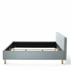 Skandi Bett In Hellblau & Eiche - Cutricco -Valganios Sales skandi bett in hellblau eiche aus webstoff massivholz cutricco 03