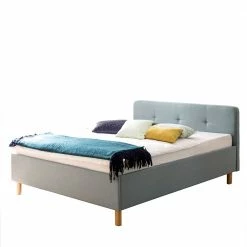 Skandi Bett In Hellblau & Eiche - Cutricco