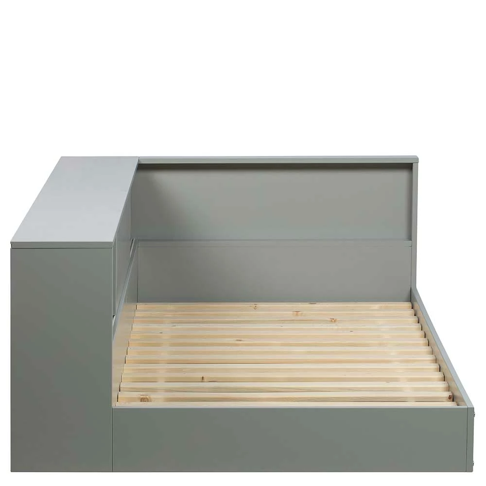 Skandi Bett mit Seitenregal in Grau - Aglio Skandi Bett Mit Seitenregal In Grau - Aglio -Valganios Sales skandi bett mit seitenregal in grau aus kiefer massivholz aglio 03