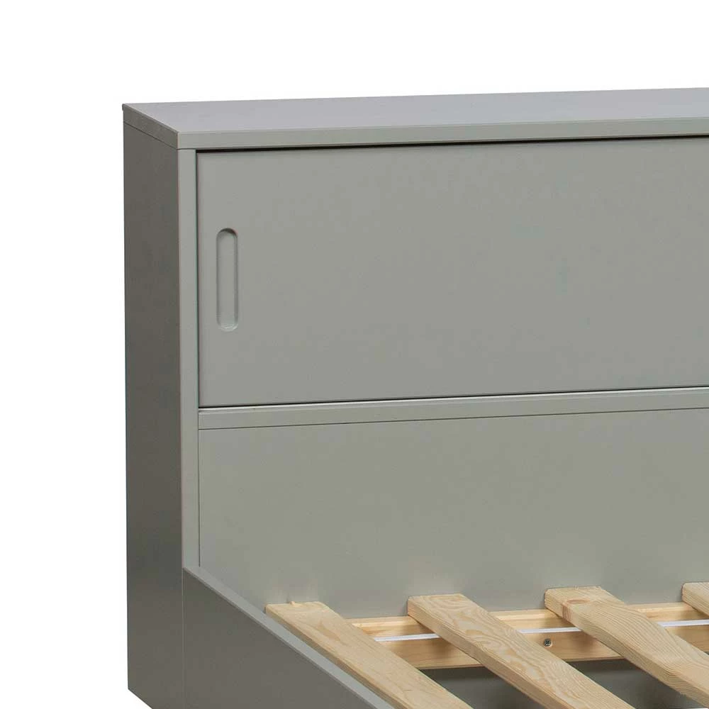 Skandi Bett mit Seitenregal in Grau - Aglio Skandi Bett Mit Seitenregal In Grau - Aglio -Valganios Sales skandi bett mit seitenregal in grau aus kiefer massivholz aglio 04