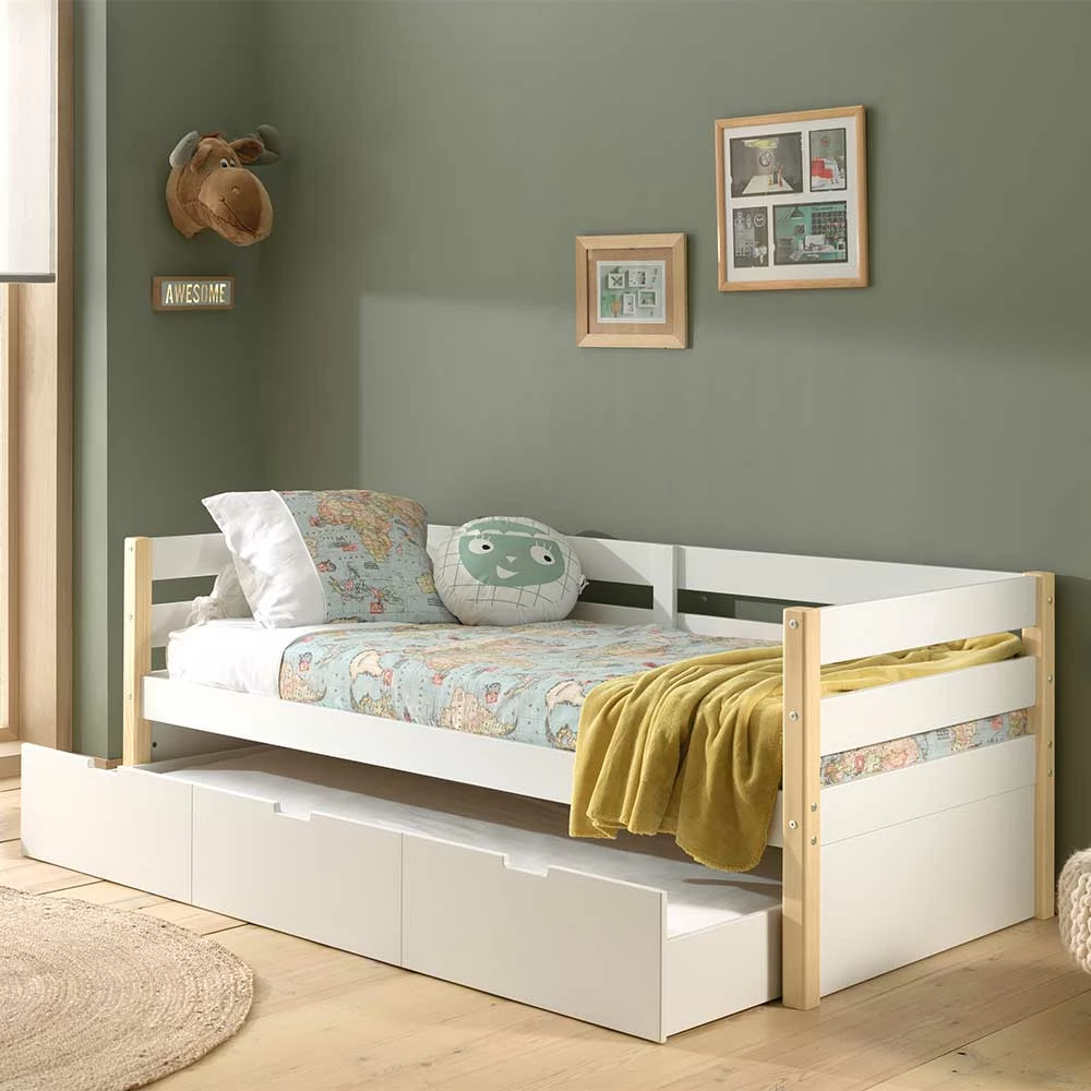 Skandi Kojenbett in Weiß & Kiefer - Ayfina Skandi Kojenbett In Weiß & Kiefer - Ayfina -Valganios Sales skandi kojenbett in weiss kiefer optional mit bettschublade ayfina 03