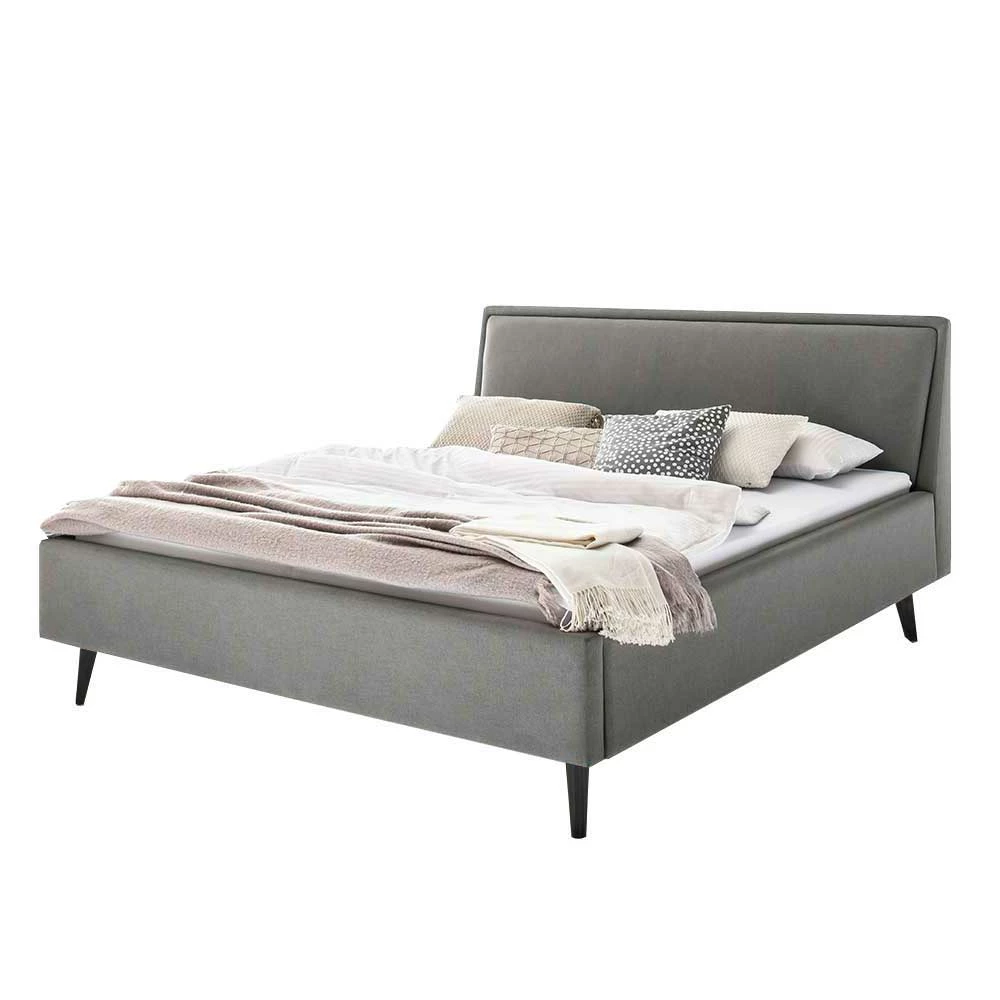 Skandi Polsterbett in Hellgrau & Schwarz - Stramo Skandi Polsterbett In Hellgrau & Schwarz - Stramo -Valganios Sales skandi polsterbett in hellgrau schwarz mit 50 cm einstiegshoehe stramo f