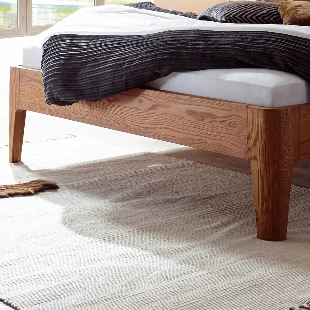 Stabiles Eiche Massivholzbett Banda geölt und gebürstet Stabiles Eiche Massivholzbett Banda Geölt Und Gebürstet -Valganios Sales stabiles eiche massivholzbett geoelt und gebuerstet banda 02
