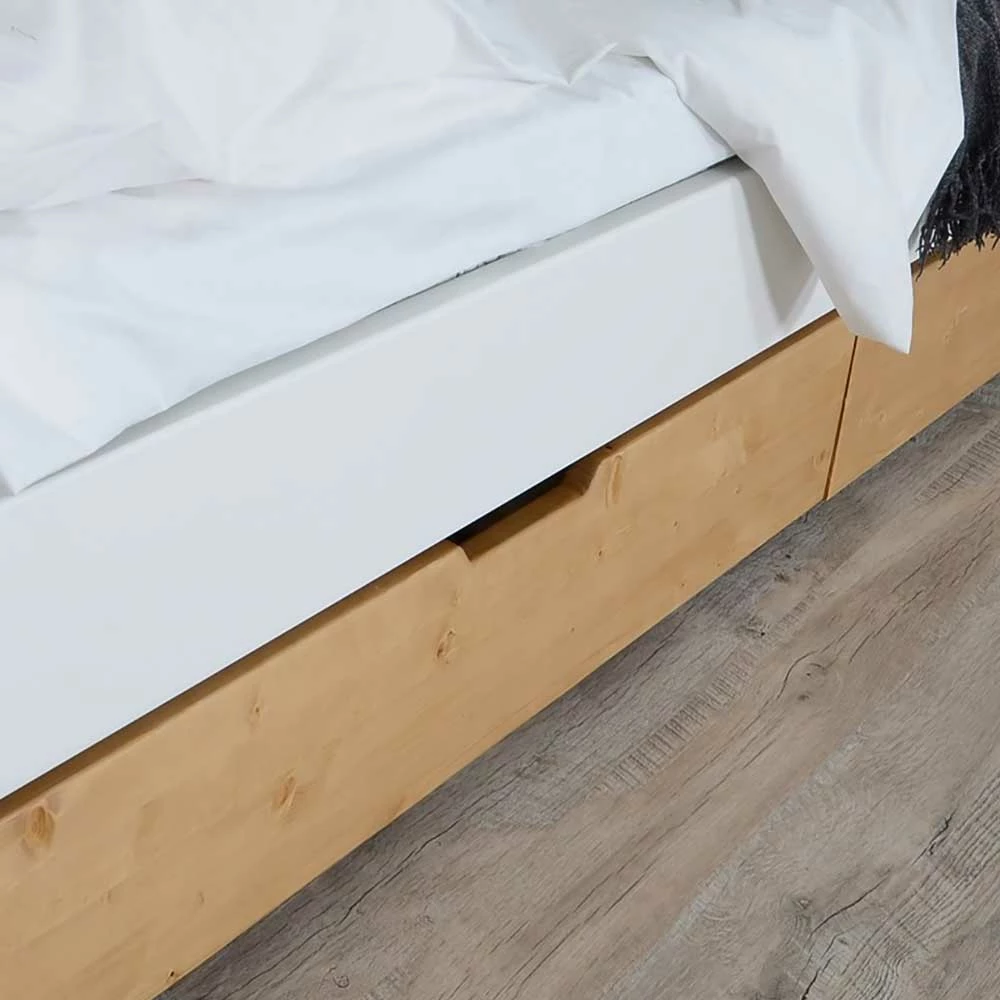 Stauraum Bettgestell mit zwei Schubkästen - Mancus Stauraum Bettgestell Mit Zwei Schubkästen - Mancus -Valganios Sales stauraum bettgestell mit zwei schubkaesten in weiss eichefarben mancus 03