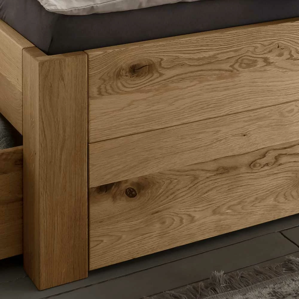 Stauraumbett & Hänge-Nachtkommoden - Zennian (dreiteilig) Stauraumbett & Hänge-Nachtkommoden - Zennian (dreiteilig) -Valganios Sales stauraumbett haenge nachtkommoden aus wildeiche massivholz zennian 02