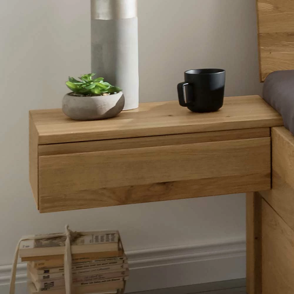 Stauraumbett & Hänge-Nachtkommoden - Zennian (dreiteilig) Stauraumbett & Hänge-Nachtkommoden - Zennian (dreiteilig) -Valganios Sales stauraumbett haenge nachtkommoden aus wildeiche massivholz zennian 05