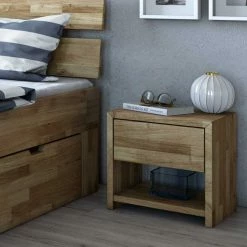 Stauraumbett & Nachtkommoden - Aktemus (dreiteilig) -Valganios Sales stauraumbett nachtkommoden aus wildeiche massivholz aktemus 04