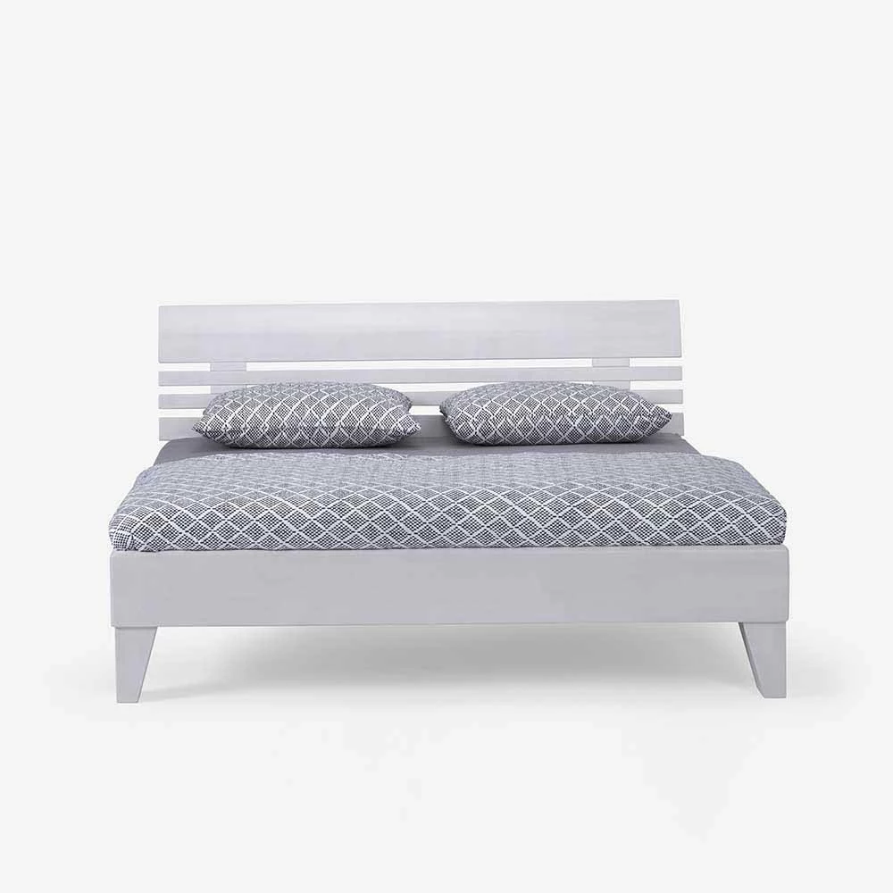 Weiß lackiertes Massivholzbett Cosmonata aus Buchenholz Weiß Lackiertes Massivholzbett Cosmonata Aus Buchenholz -Valganios Sales weiss lackiertes massivholzbett buchenholz drei breiten und zwei laengen cosmonata 02