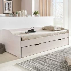 Weißes Ausziehbett Aus Kernbuche Sylvester In 90x200 Cm -Valganios Sales weisses ausziehbett aus kernbuche in 90x200 cm sylvester 03