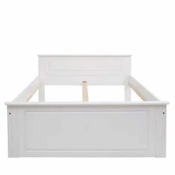 Weißes Bett & Nachttische - Velriva (dreiteilig) 4 Weißes Bett & Nachttische - Velriva (dreiteilig) -Valganios Sales weisses bett nachttische aus kiefer massivholz velriva 02