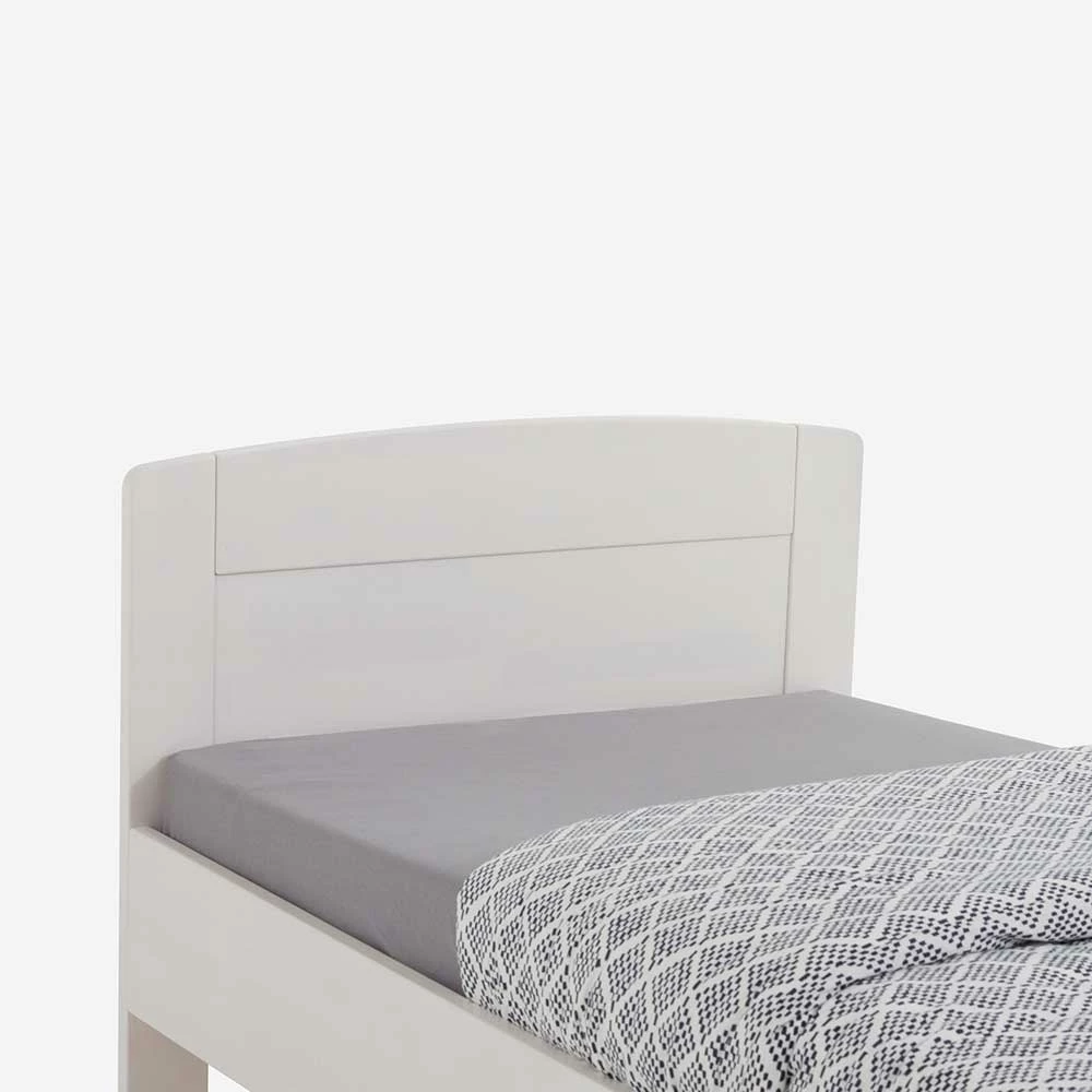 Weißes Buchenbett Varhida mit Kopfteil Weißes Buchenbett Varhida Mit Kopfteil -Valganios Sales weisses buchenbett kopfteil als einzelbett mit komforthoehe varhida 03