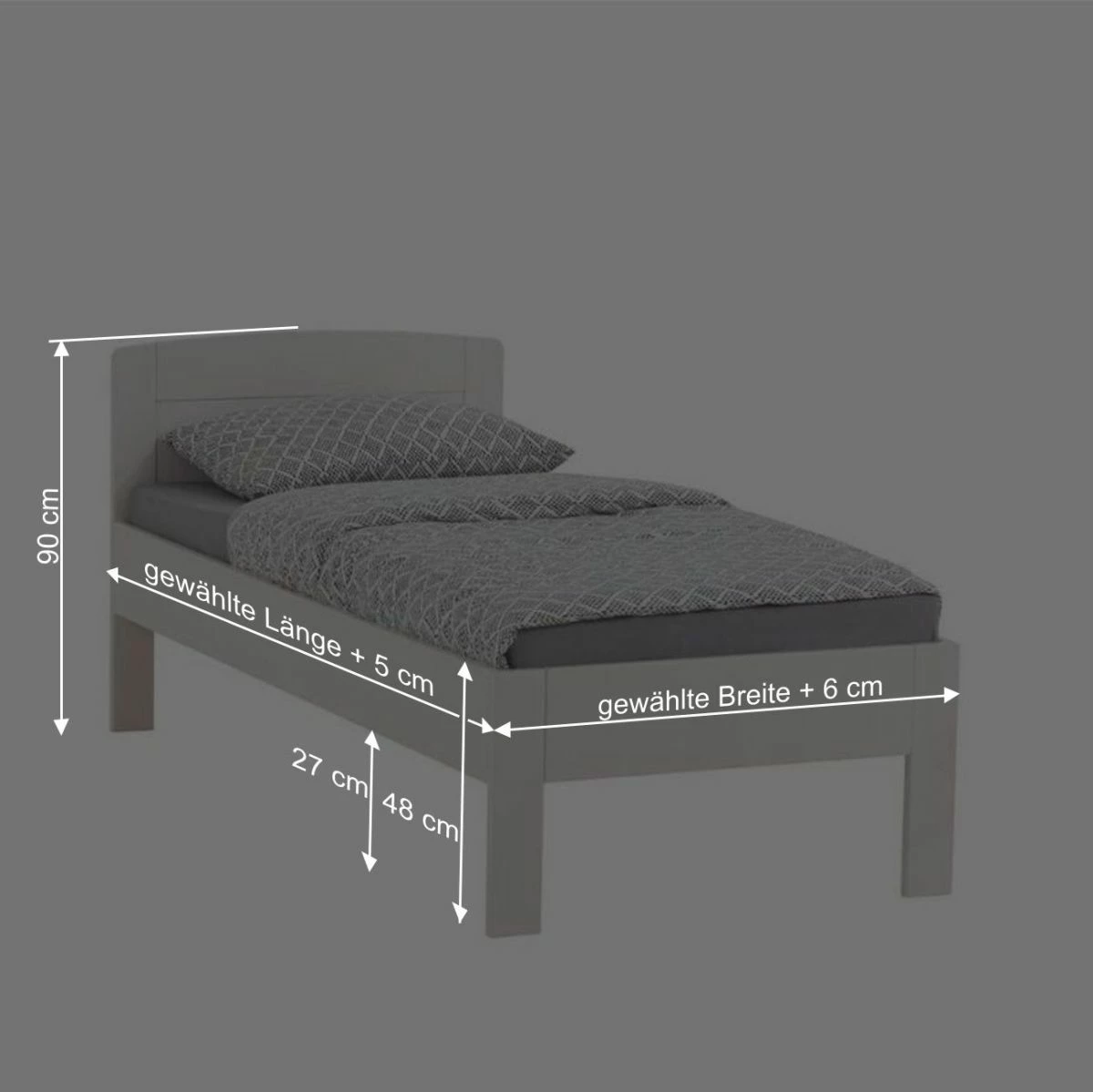 Weißes Buchenbett Varhida mit Kopfteil Weißes Buchenbett Varhida Mit Kopfteil -Valganios Sales weisses buchenbett kopfteil als einzelbett mit komforthoehe varhida be