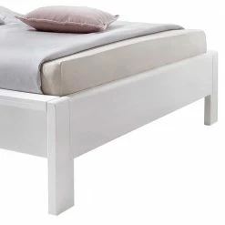 Weißes Holzbett Pinie Mit Braunem Polster-Kopfteil - Altona 9 Weißes Holzbett Pinie Mit Braunem Polster-Kopfteil - Altona -Valganios Sales weisses holzbett pinie mit braunem polster kopfteil in 160x200 oder 180x200 altona 03