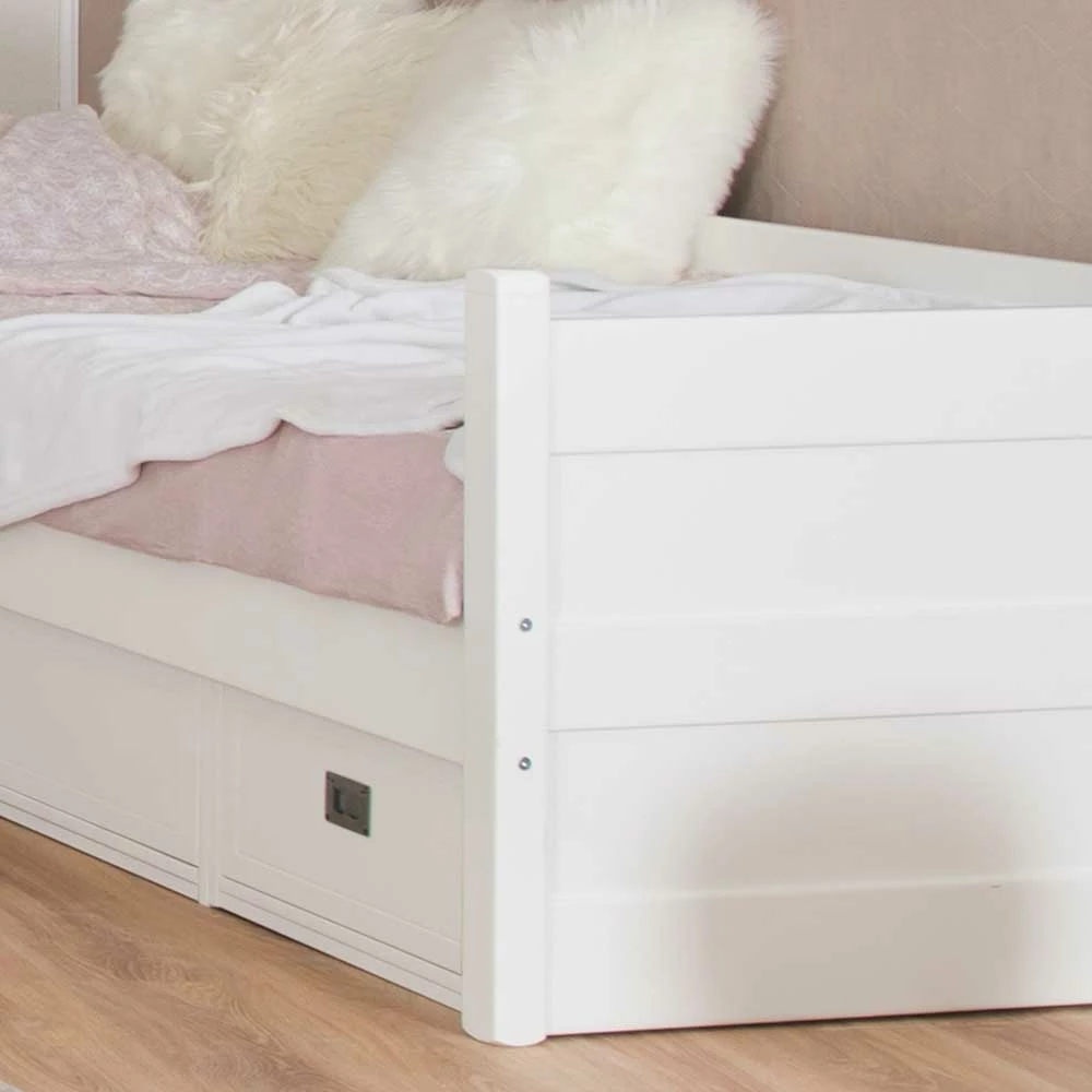 Weißes Kojenbett 90x200 Mit 3 Schubladen - Eicando 6 Weißes Kojenbett 90x200 Mit 3 Schubladen - Eicando – Bild 4