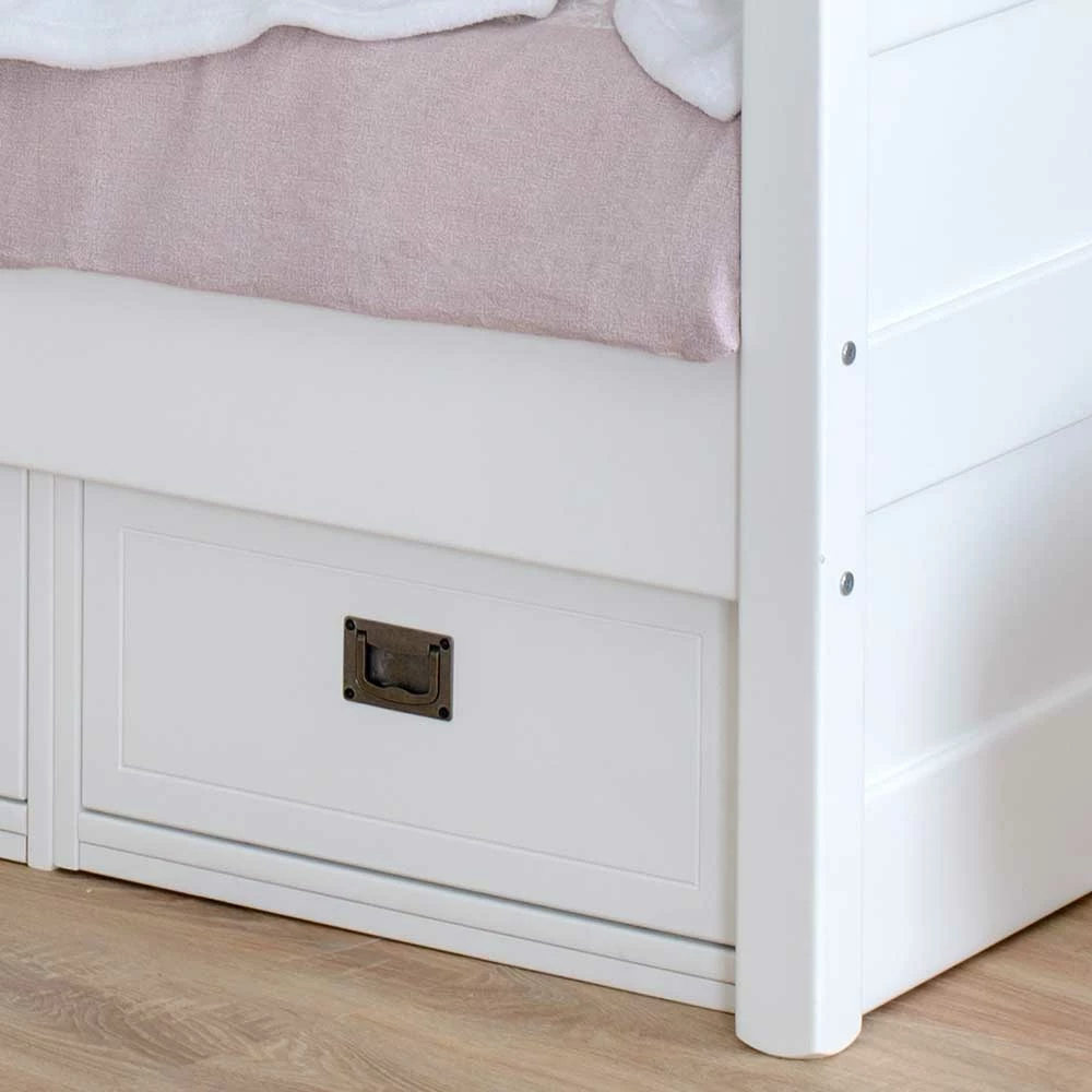 Weißes Kojenbett 90x200 Mit 3 Schubladen - Eicando 7 Weißes Kojenbett 90x200 Mit 3 Schubladen - Eicando – Bild 5