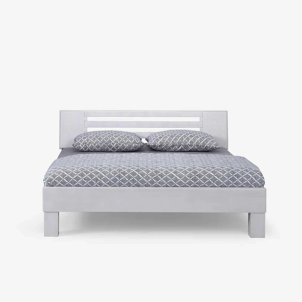 Weißes Massivholzbett Annabell mit Kopfteil Weißes Massivholzbett Annabell Mit Kopfteil -Valganios Sales weisses massivholzbett kopfteil 200cm oder 220cm laenge annabell 03