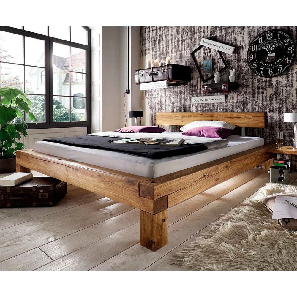 Wildeiche Balkenbett geölt Cena z.B. in 180x200 cm Wildeiche Balkenbett Geölt Cena Z.B. In 180x200 Cm -Valganios Sales wildeiche balkenbett geoelt z.b. in 180x200 cm cena 01