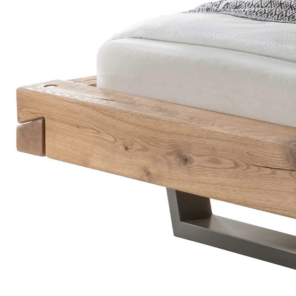 Wildeiche Balkenbett in Schwebeoptik Iloventa mit Metallkufen Industrial Wildeiche Balkenbett In Schwebeoptik Iloventa Mit Metallkufen Industrial -Valganios Sales wildeiche balkenbett in schwebeoptik mit metallkufen industrial iloventa 03