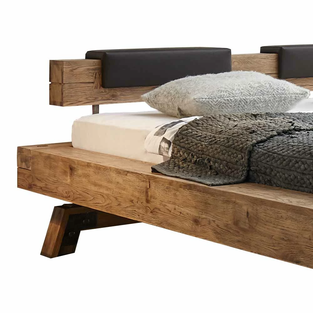 Wildeiche Balkenbett Aqua im Industry Style Wildeiche Balkenbett Aqua Im Industry Style -Valganios Sales wildeiche balkenbett industry style balkenkopfteil mit kunstleder kissen dunkelgrau aqua 02