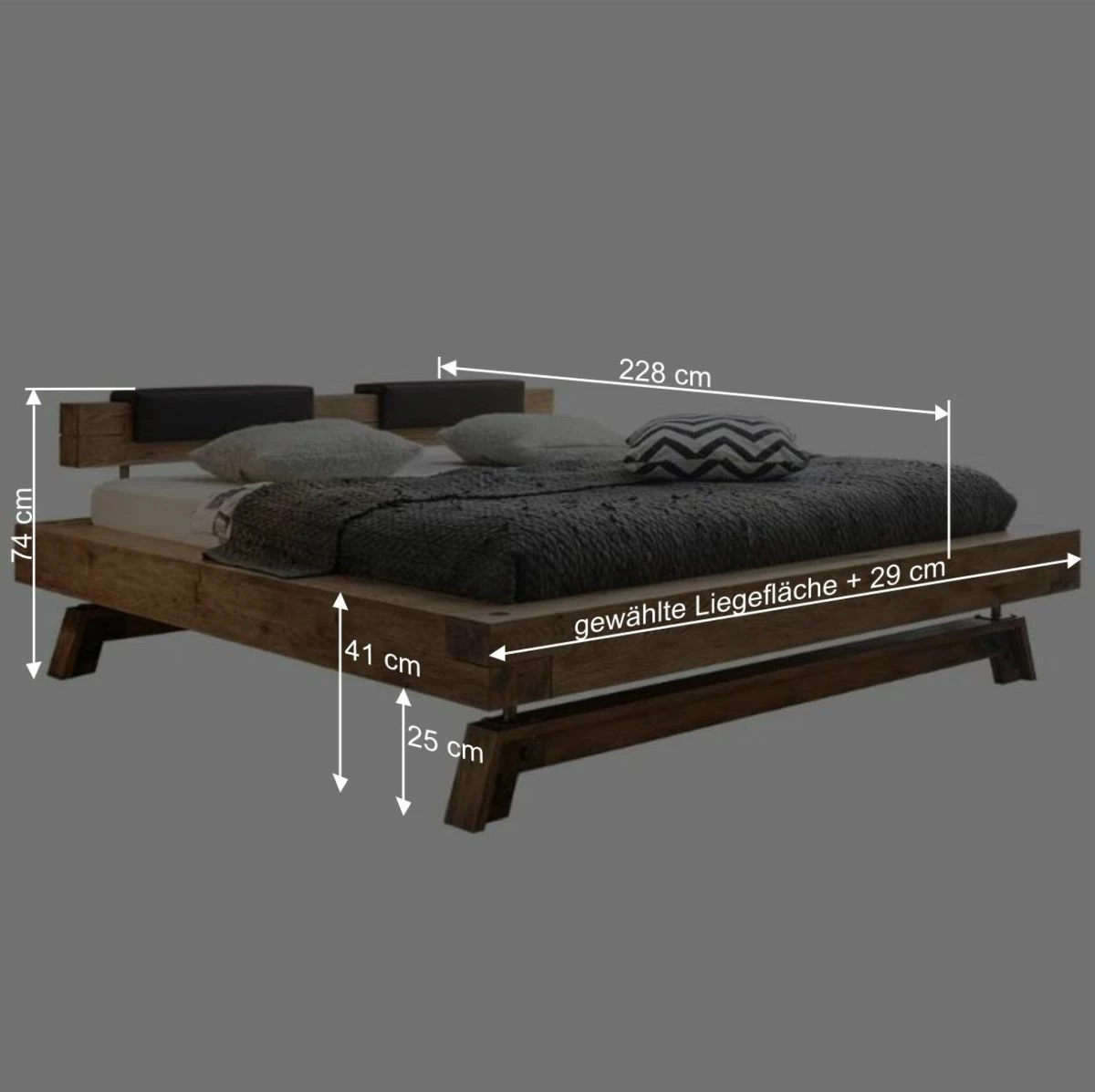 Wildeiche Balkenbett Aqua im Industry Style Wildeiche Balkenbett Aqua Im Industry Style -Valganios Sales wildeiche balkenbett industry style balkenkopfteil mit kunstleder kissen dunkelgrau aqua be