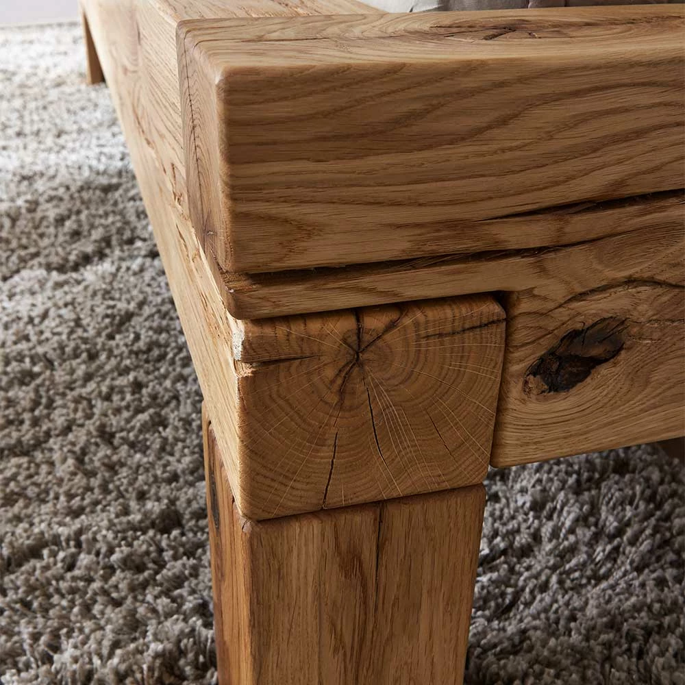 Wildeiche Balkenbett mit Balken-Kopfteil - Satton Wildeiche Balkenbett Mit Balken-Kopfteil - Satton -Valganios Sales wildeiche balkenbett mit balken kopfteil optional mit bettkasten satton 03