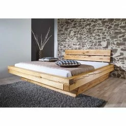 Wildeiche Balkenbett Mit Baumkanten Kopfteil - Satton I -Valganios Sales wildeiche balkenbett mit baumkanten kopfteil kufenfuessen satton i 02