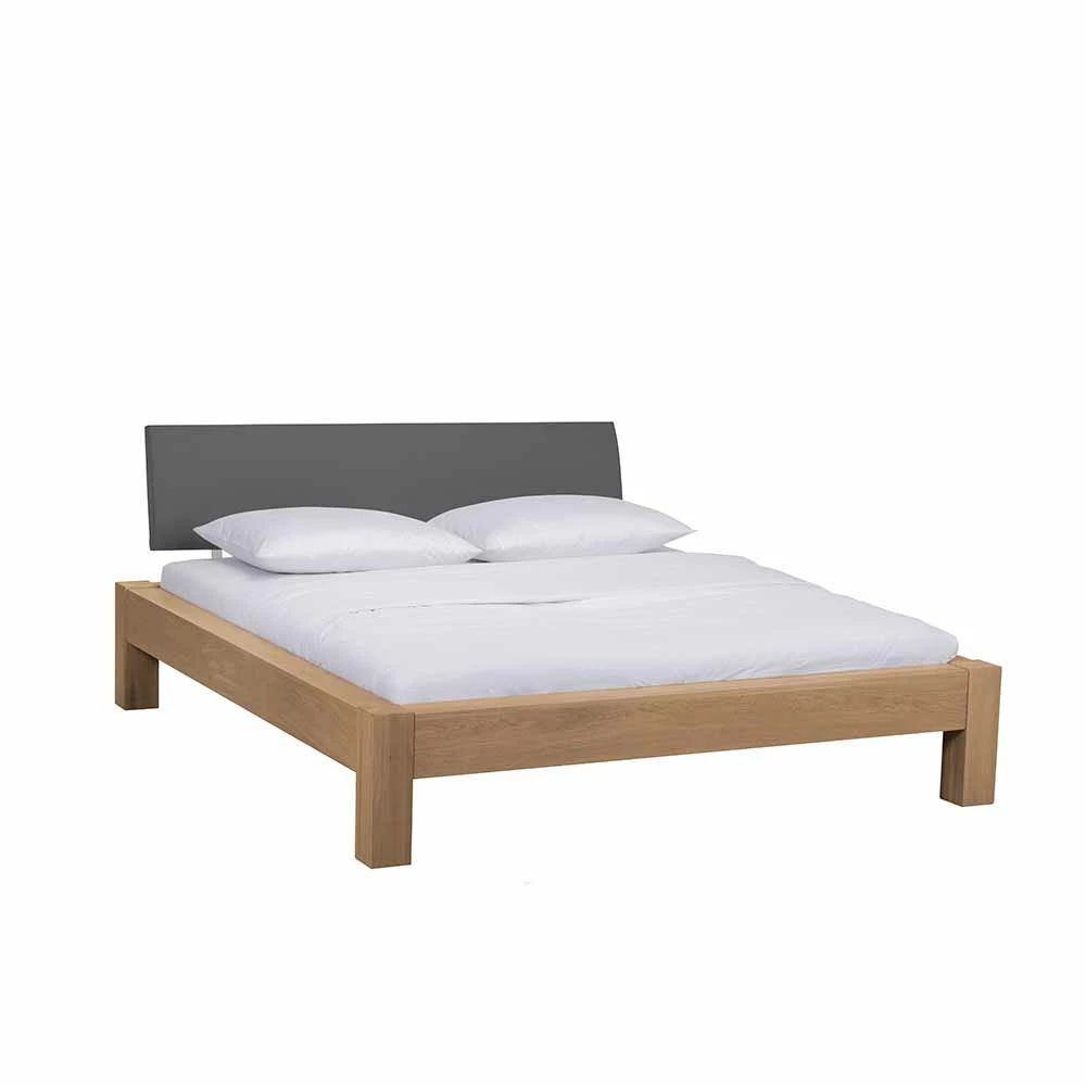 Wildeiche Bett Elemts mit Polster-Kopfteil Grau Wildeiche Bett Elemts Mit Polster-Kopfteil Grau -Valganios Sales wildeiche bett polster kopfteil grau massivholz honigfarben geoelt elemts f