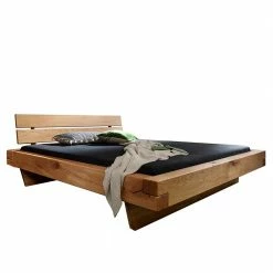 Wildeiche Doppelbett Mit Balken Rahmen - Pegira