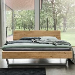 Wildeiche Holzbett Auf Kufen - Yunves