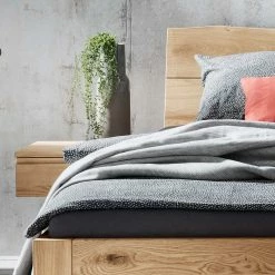 Wildeiche Holzbett & Nachttische - Zennian I (dreiteilig) -Valganios Sales wildeiche holzbett nachttische im industry und loft stil zennian i 04